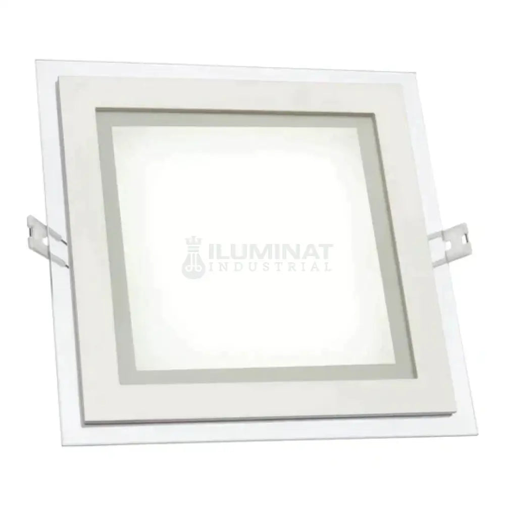 Spot Led 15W Patrat Mat Rama Sticla / 200X200Mm Incastrabil Led Spot Light