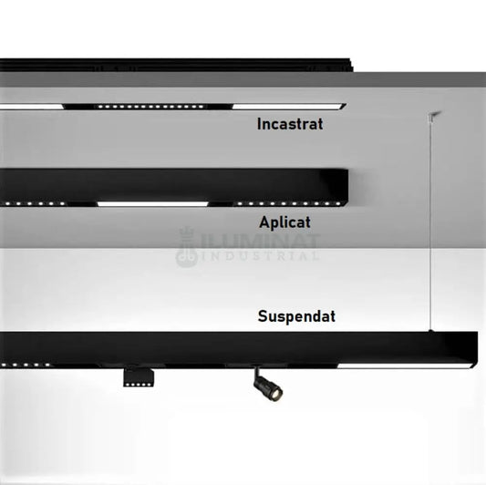 Spot LED 18W Magnetic Negru Liniar