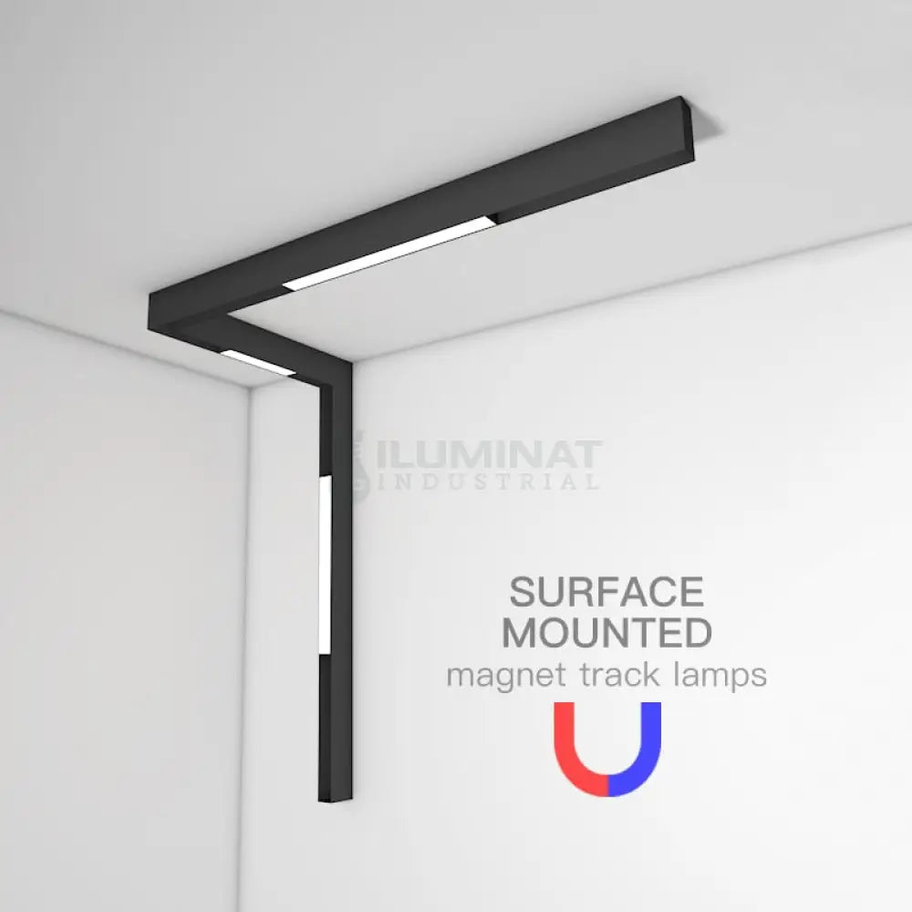 Spot Led 20W 60Cm Magnetic Smart Cct Negru Liniar Mat Telecomanda Track Light