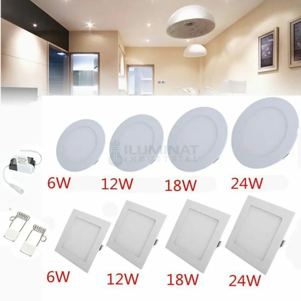 Spot Led 3W Slim Patrat Alb / 89X89Mm Incastrabil Led Spot Light