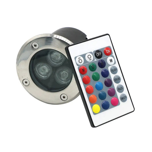 Spot LED Exterior 3W RGB Pardoseala Incastrabil 220V Telecomanda