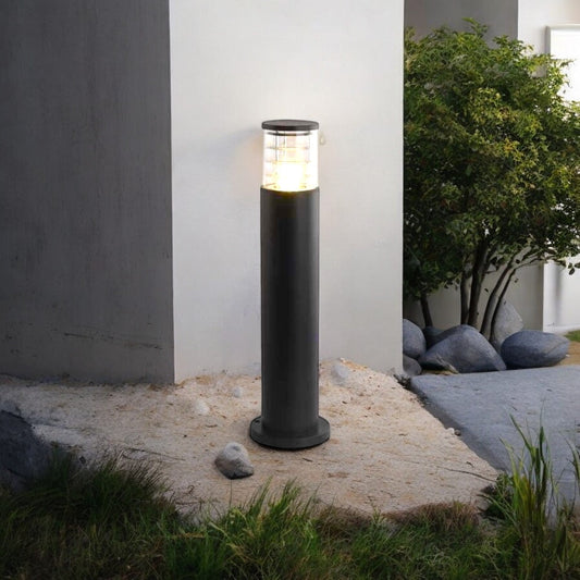 Stalp Ornamental De Gradina 80Cm 1Xe27 Cylinder Negru Garden Pole