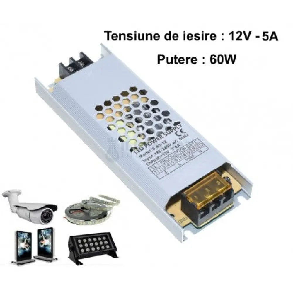 Sursa Alimentare 60W 12V Slim Metal Power Supply