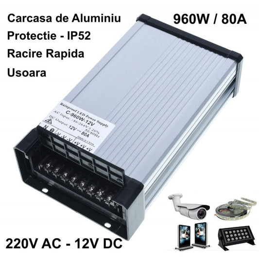 Sursa Alimentare 960W 12V IP52